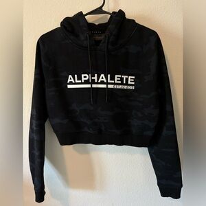 Alphalete Black Camo Cropped Hoodie